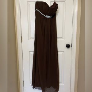 Chocolate brown strapless gown size 12